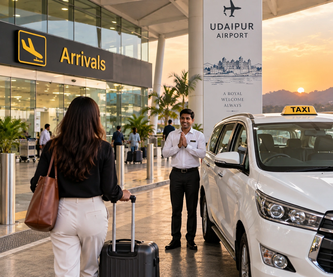 Airport terminal taxi pickup