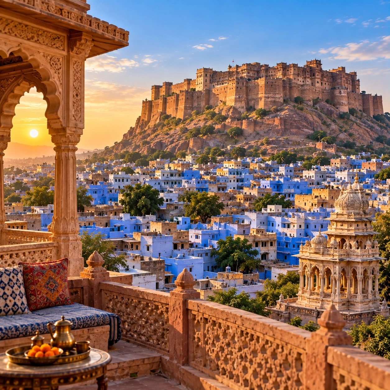 Mehrangarh Fort and blue houses of Jodhpur